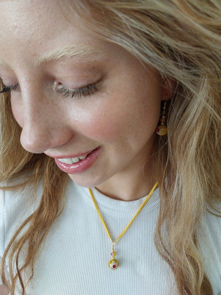 Yellow Millefiori Drop Earrings - design-eye-gallery