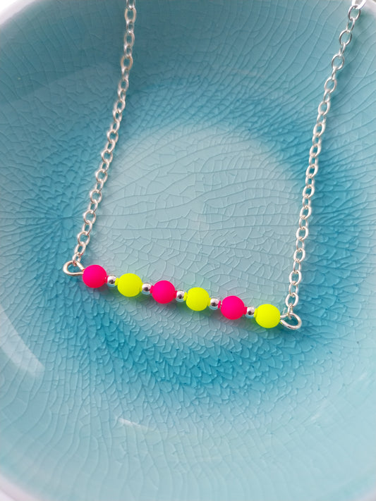 Neon Pink & Yellow Necklace - design-eye-gallery
