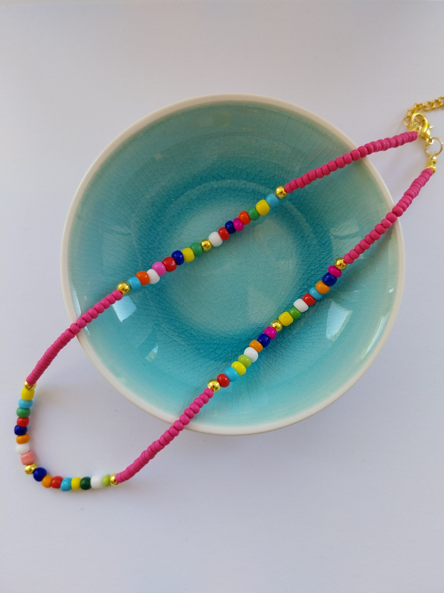 Feeling Happy Necklace in Pink