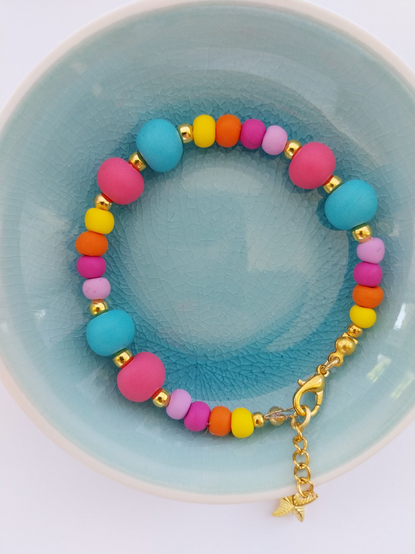 Colourful clay bead bracelet - design-eye-gallery