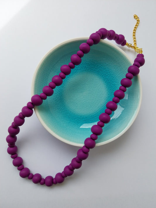 Purple Clay Bead Necklace - design-eye-gallery
