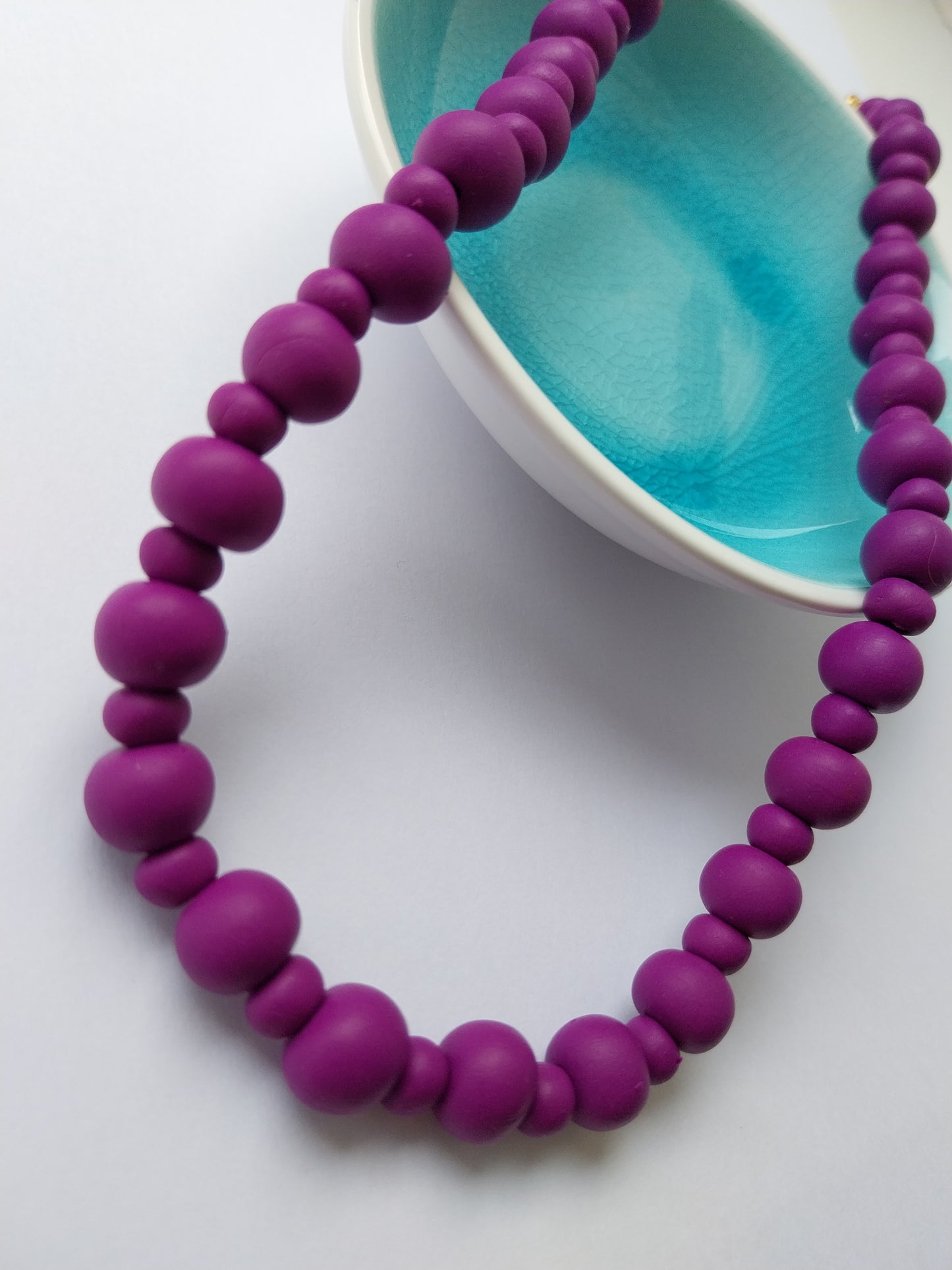 Purple Clay Bead Necklace - design-eye-gallery