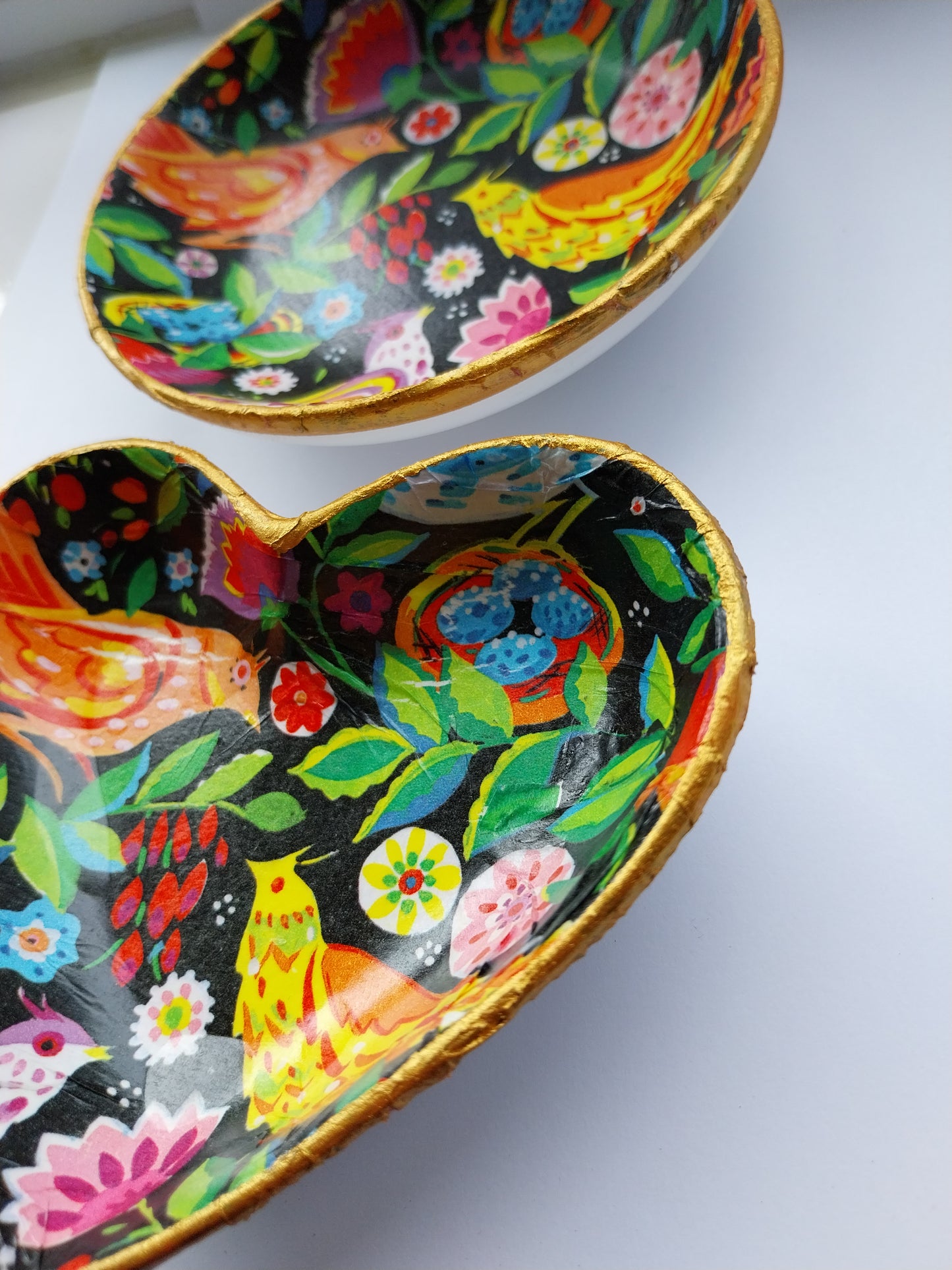 Colourful Birds Heart Shaped Trinket Dish - design-eye-gallery