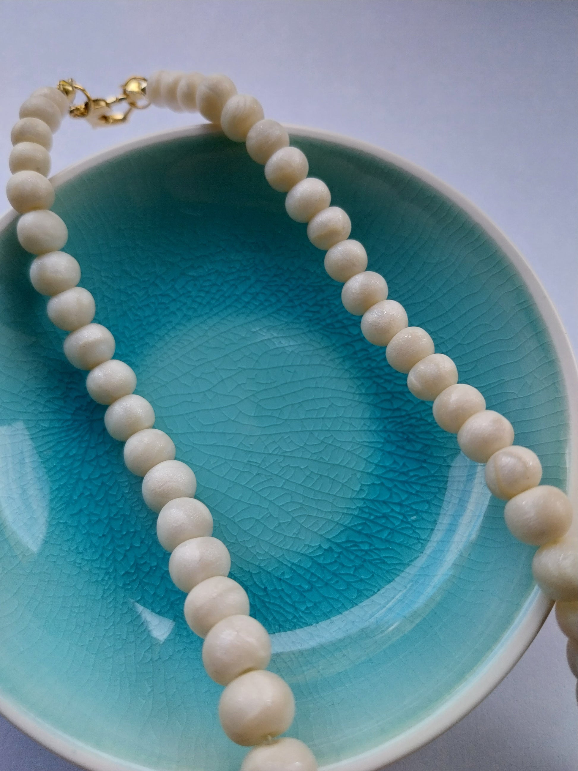 Mother of Pearl Effect Clay Bead Necklace - design-eye-gallery