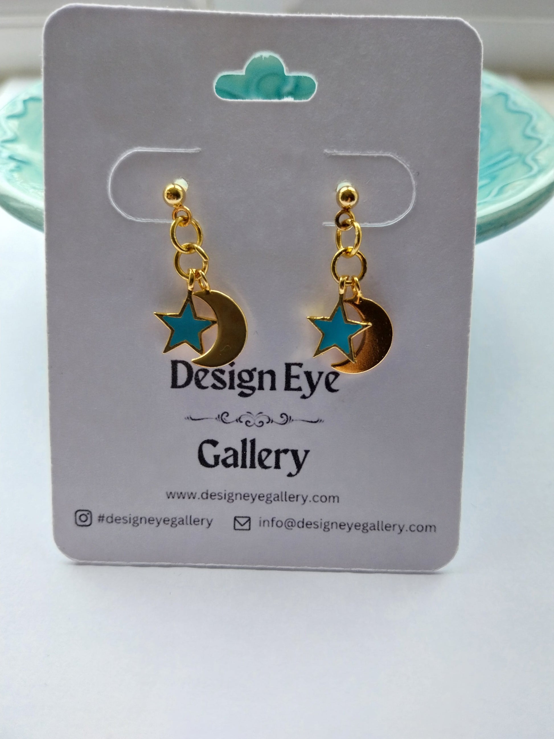 Moon & Star Earrings in Black - design-eye-gallery