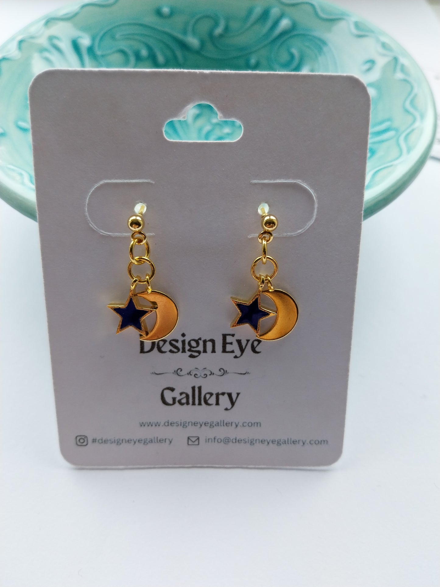 Moon & Star Earrings in Black - design-eye-gallery