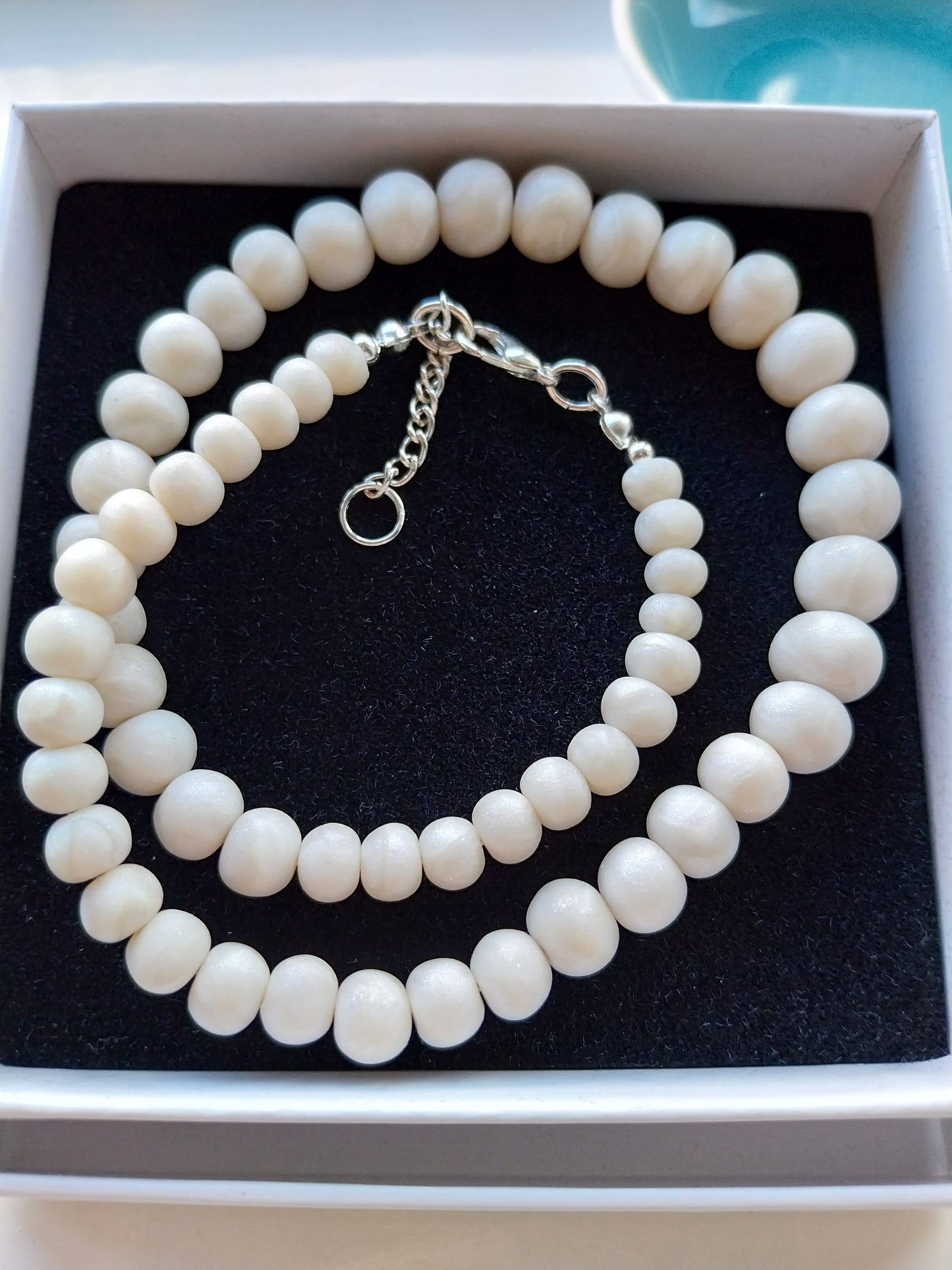 Mother of Pearl Clay Bead Necklace - design-eye-gallery