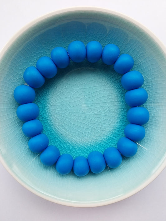 True Blue Unisex Clay Bead Bracelet