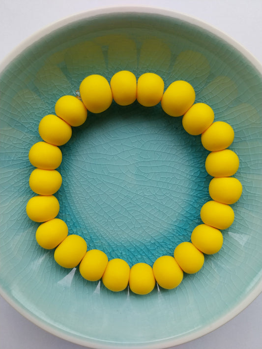 Yellow Unisex Clay Bead Bracelet