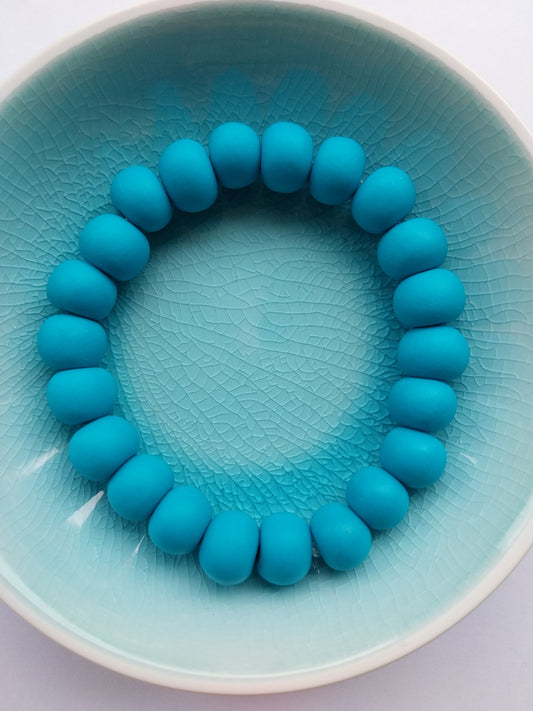 Turquoise Unisex Clay Bead Bracelet