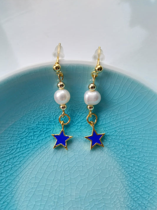 Celestial Earrings Navy Blue