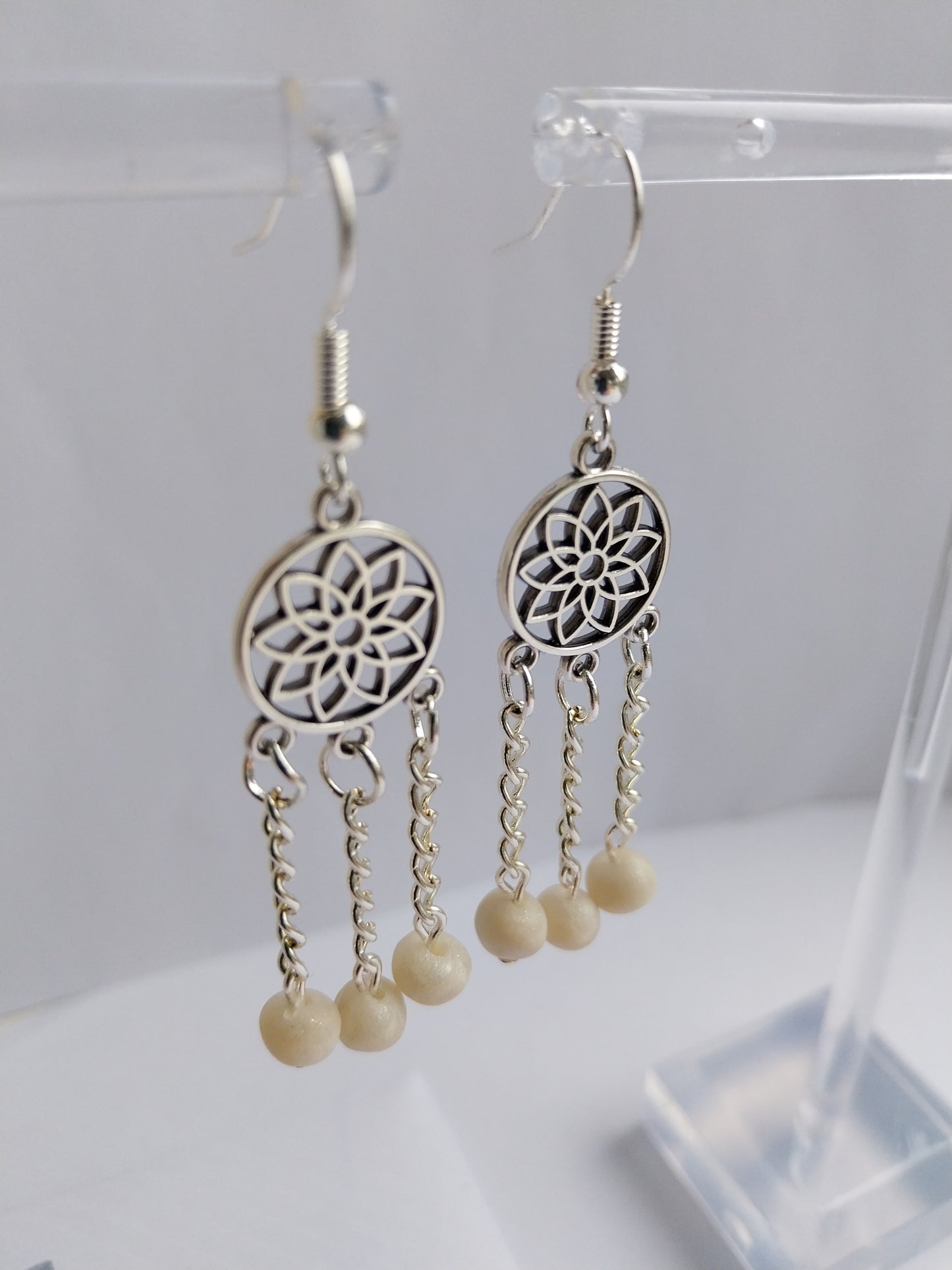 Mandala Silver & Clay Earrings