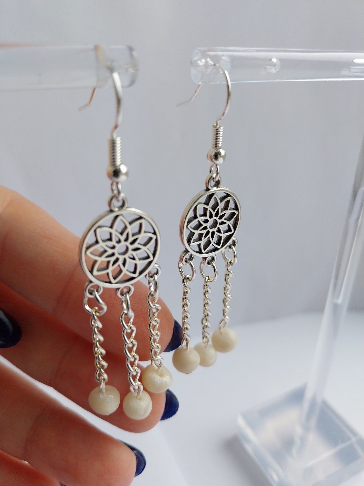 Mandala Silver & Clay Earrings