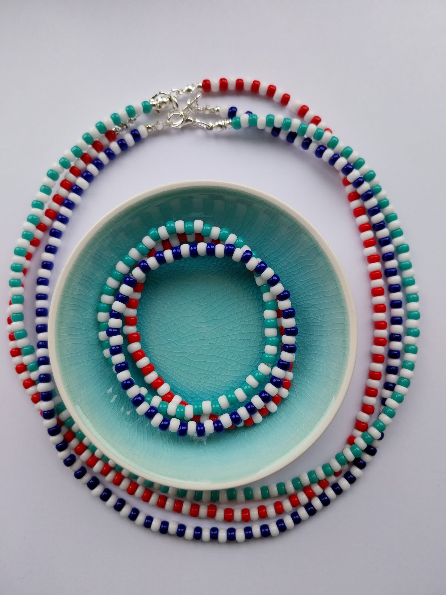 Red & White Bead Necklace