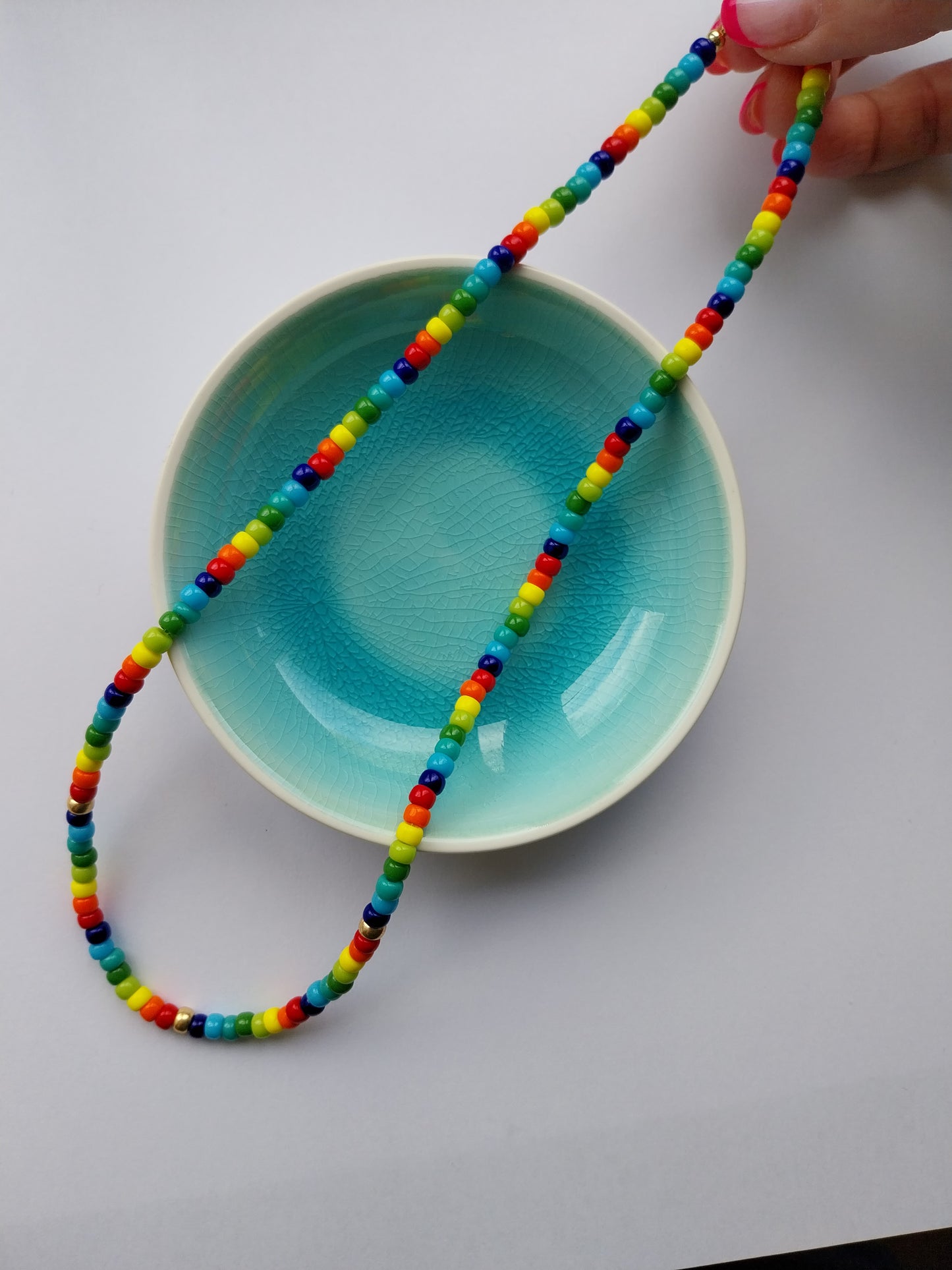 Happy Colour Glass Bead Necklace