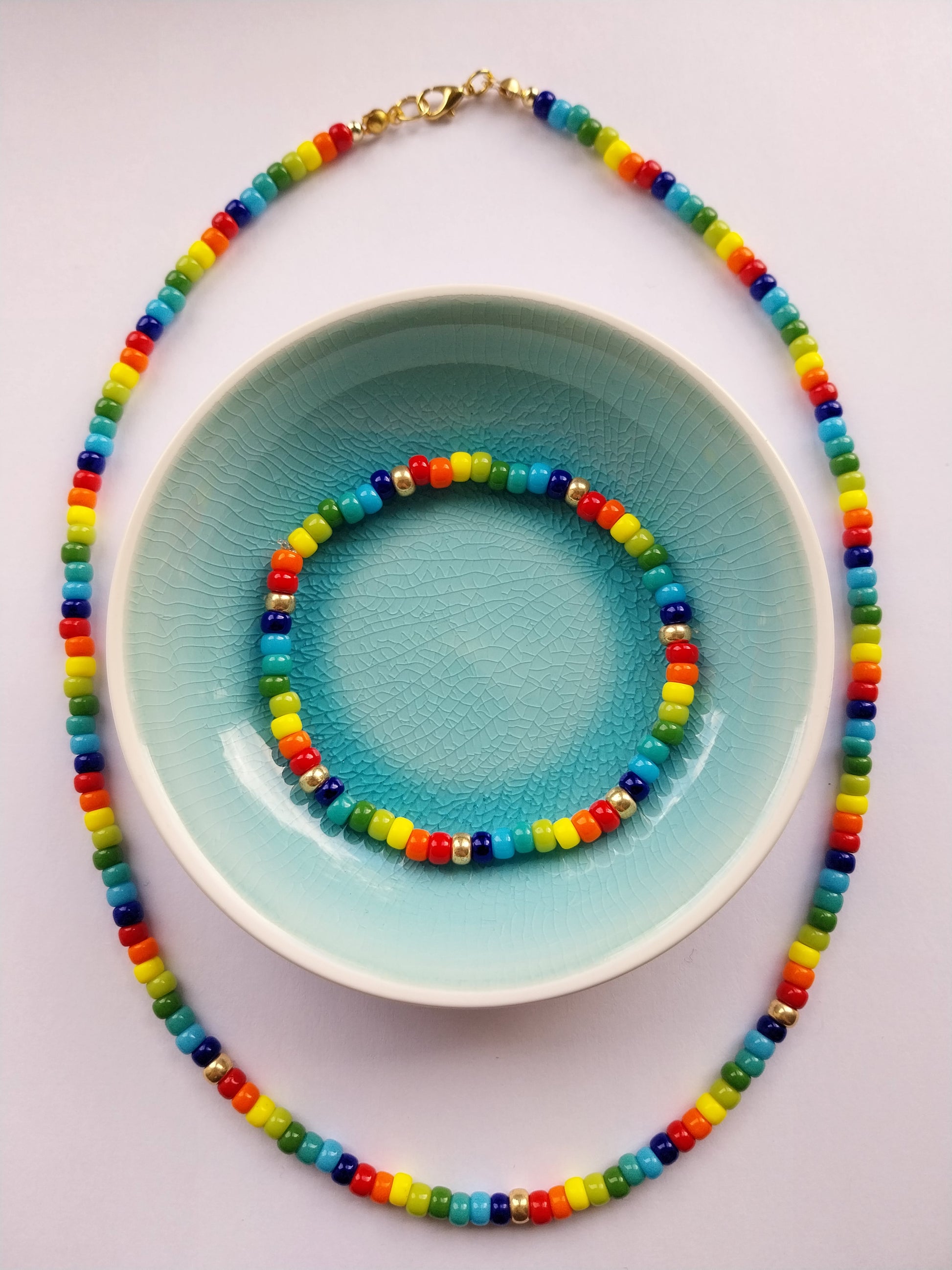 Happy Colour Glass Bead Necklace