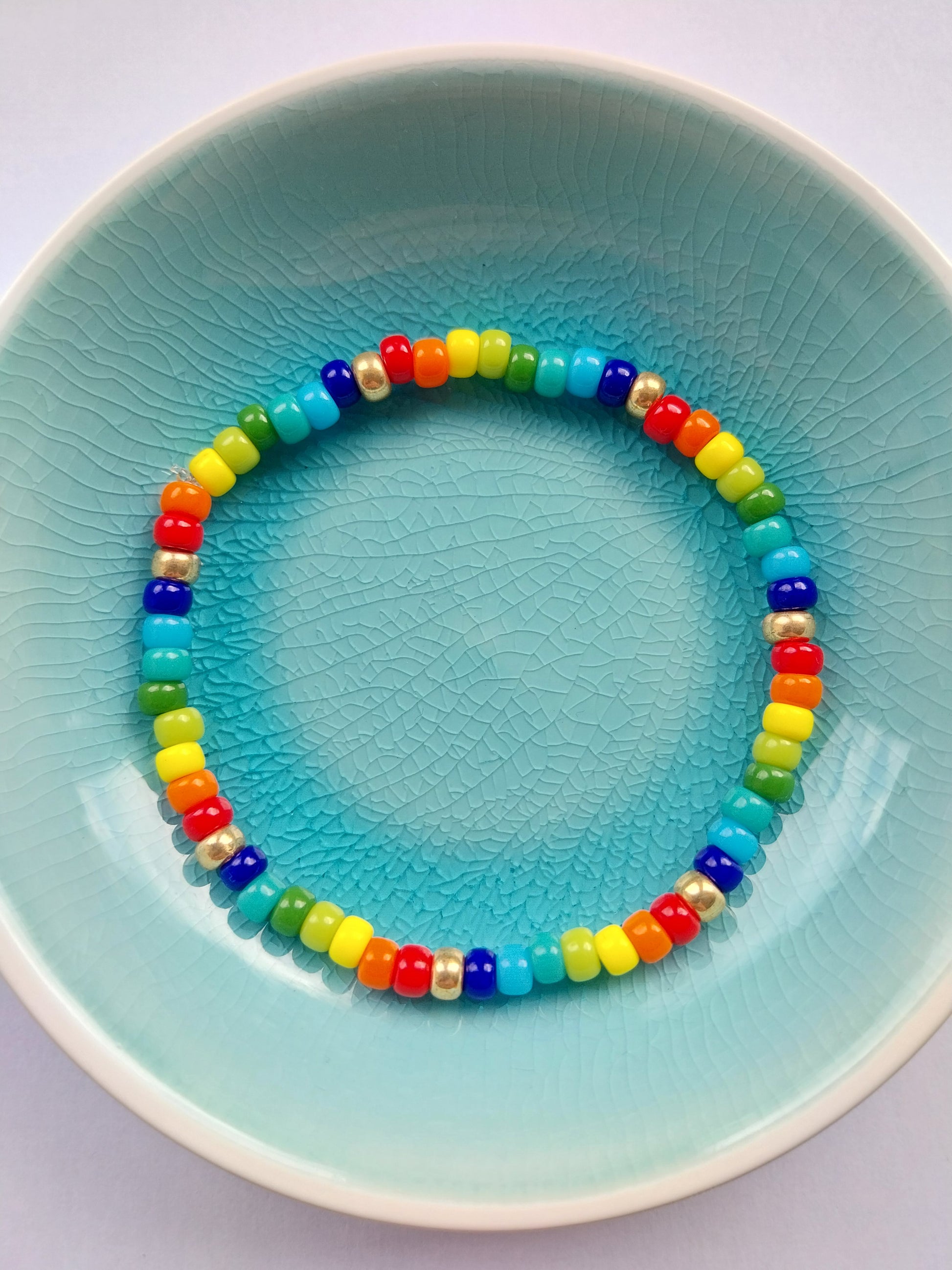 Happy Colour Glass Bead Bracelet