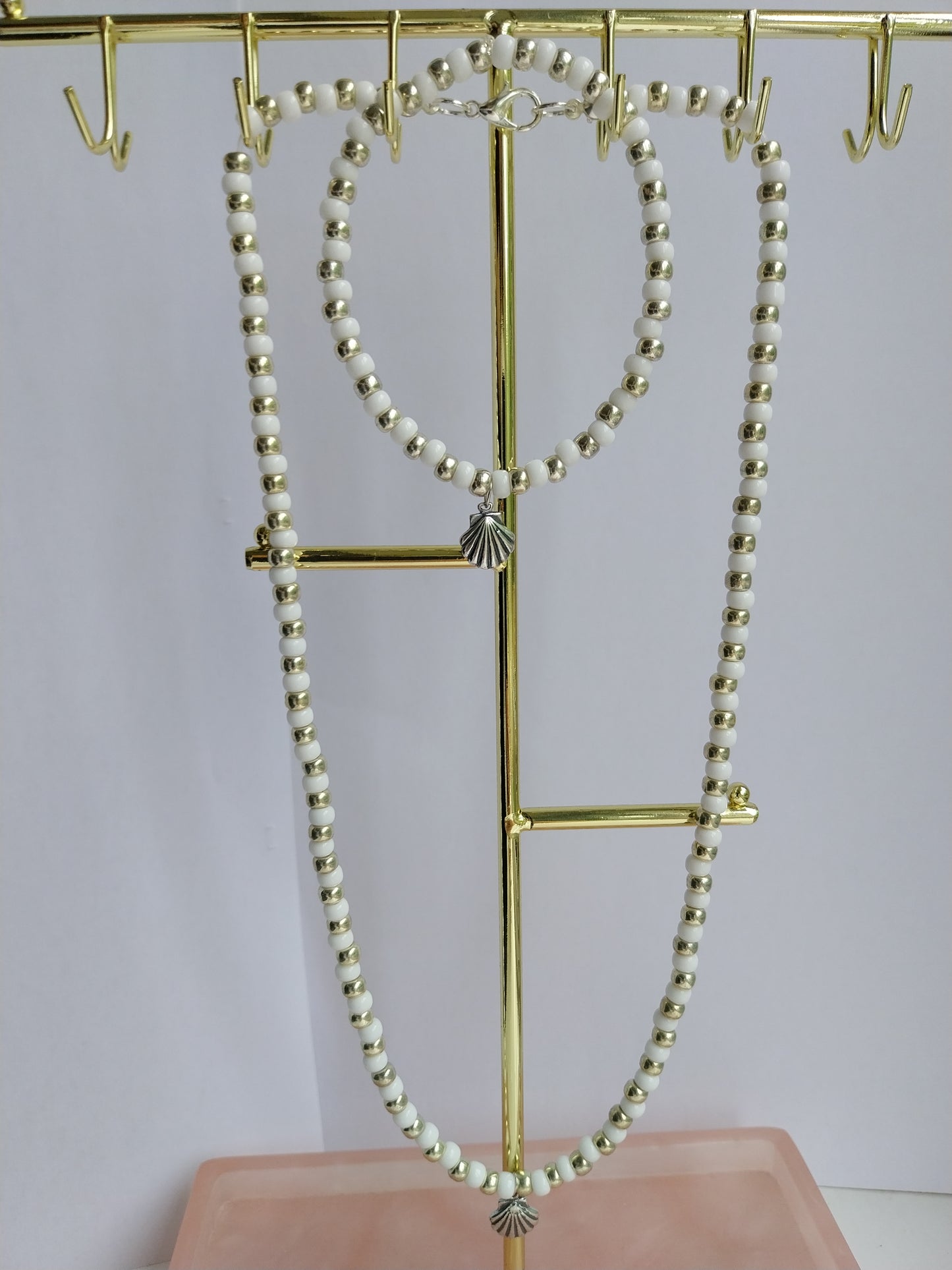 Summer Silver Shell Charm Bracelet