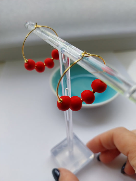 Polymer Clay Earrings - Red