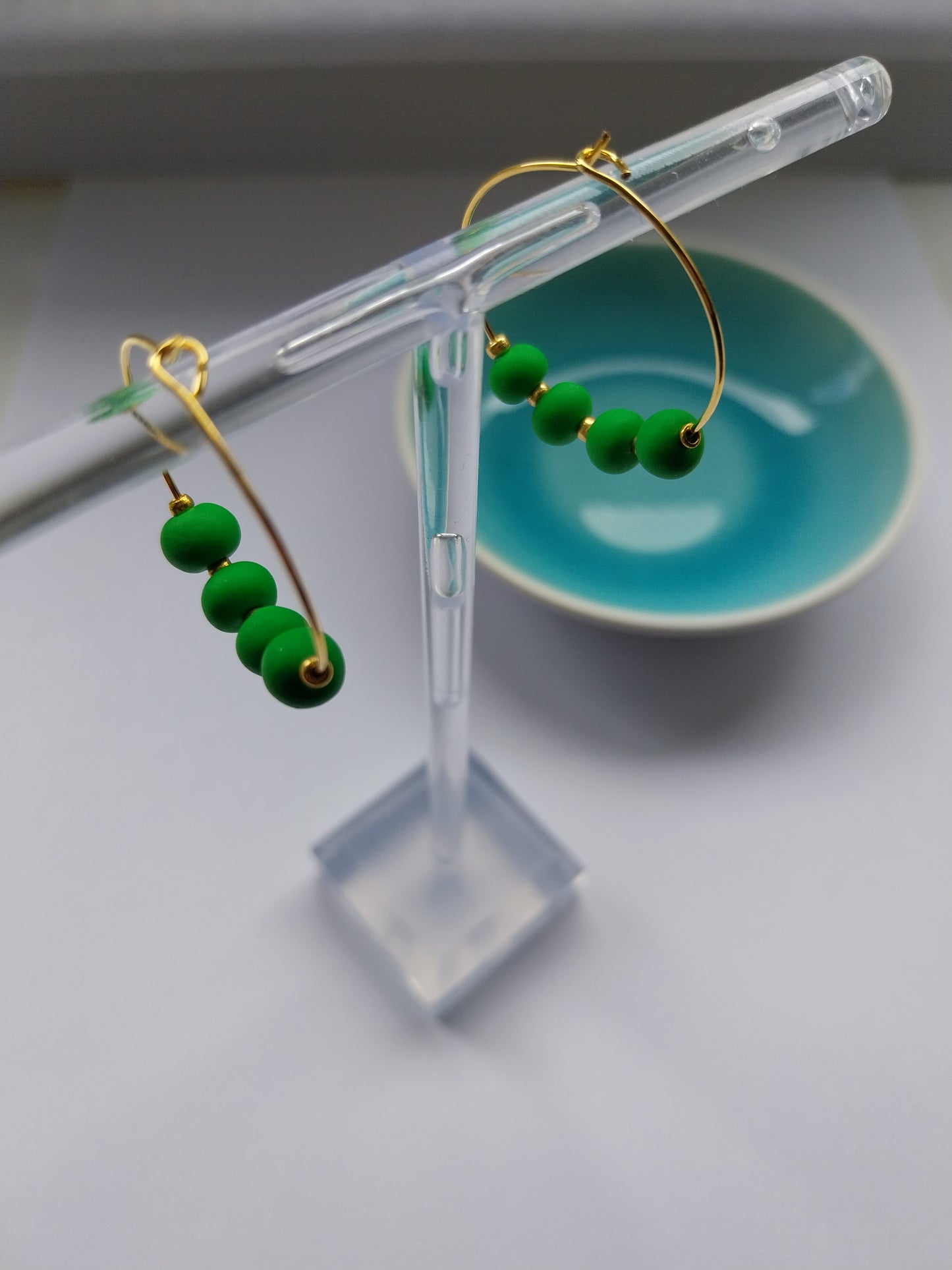 Polymer Clay Earrings - Green