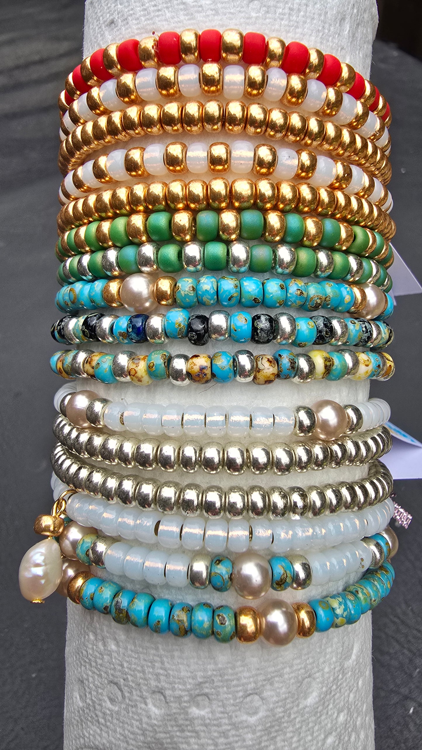 Beaded opal and pearl necklace