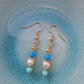 Turquoise & Freshwater Pearl Drop Earrings - design-eye-gallery