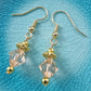 Gold & Light Peach Swarovski Crystal Earrings - design-eye-gallery