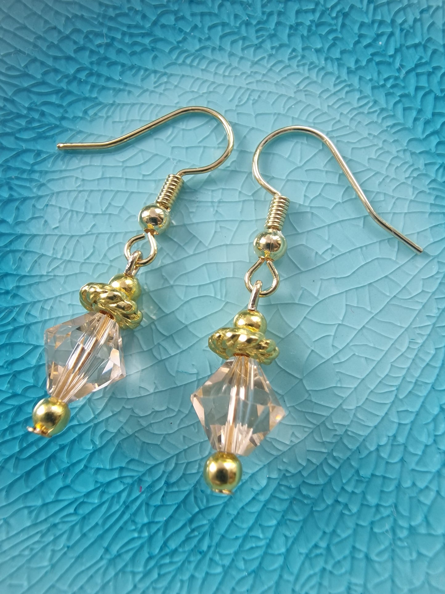 Lavender Swarovski Crystal Gold Earrings - design-eye-gallery