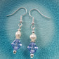 Lavender Swarovski Crystal and Pearl Silver Earrings - design-eye-gallery