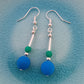 Vibrant Blue, Green and Silver Drop Earrings - design-eye-gallery