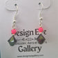 Jet Hematite Swarovski and Neon Pink Bead Earrings - design-eye-gallery