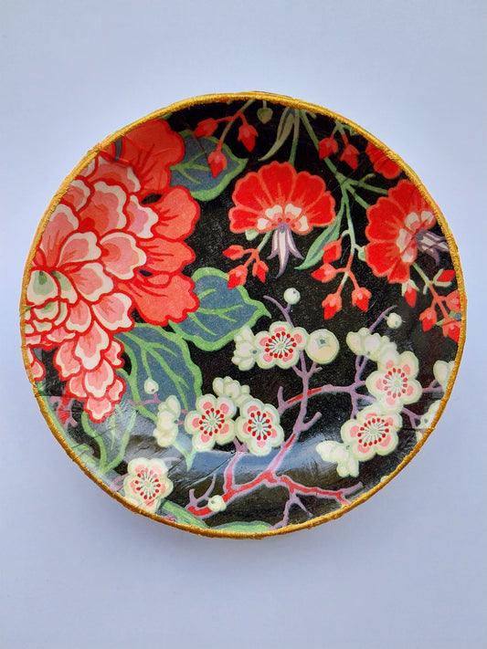 Red & Black Floral Trinket Dish - design-eye-gallery