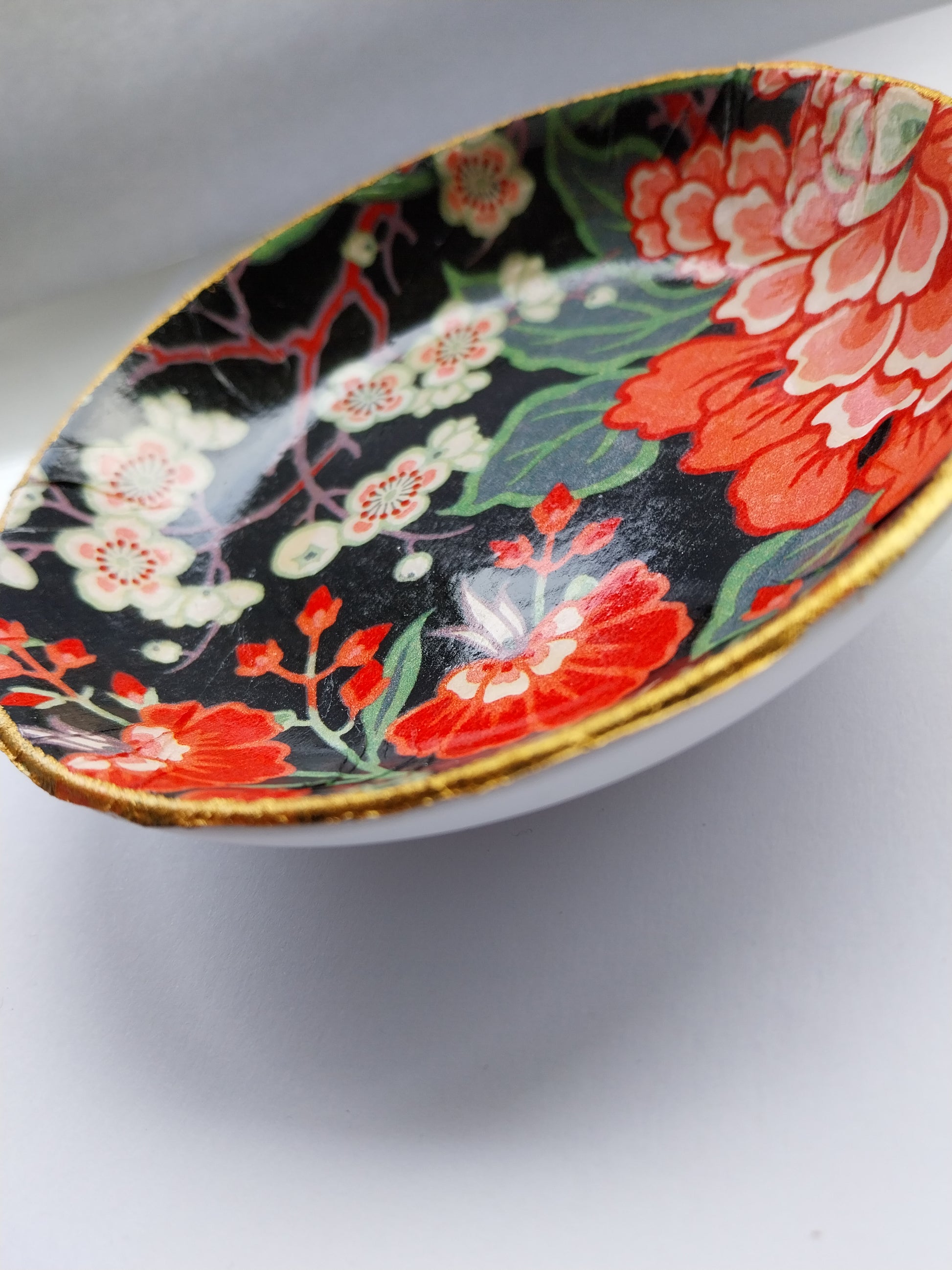 Red & Black Floral Trinket Dish - design-eye-gallery