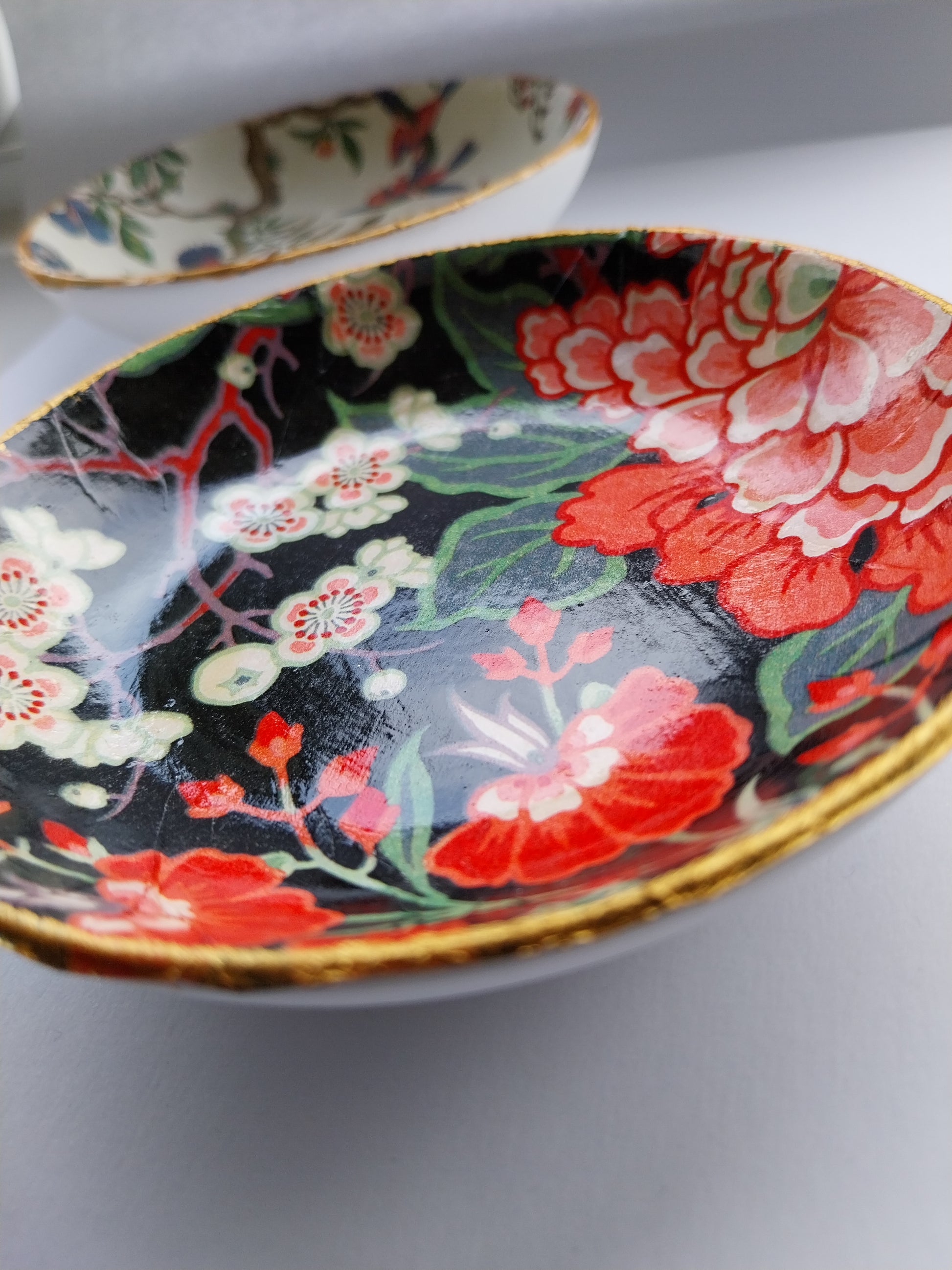 Red & Black Floral Trinket Dish - design-eye-gallery