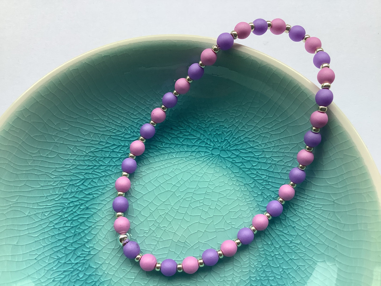 Lavender and Lilac Czech Glass Beads Bracelet - design-eye-gallery