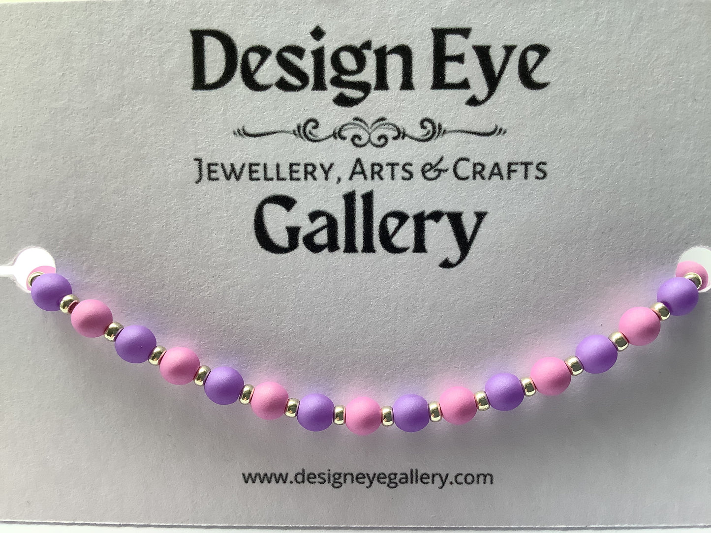Lavender and Lilac Czech Glass Beads Bracelet - design-eye-gallery