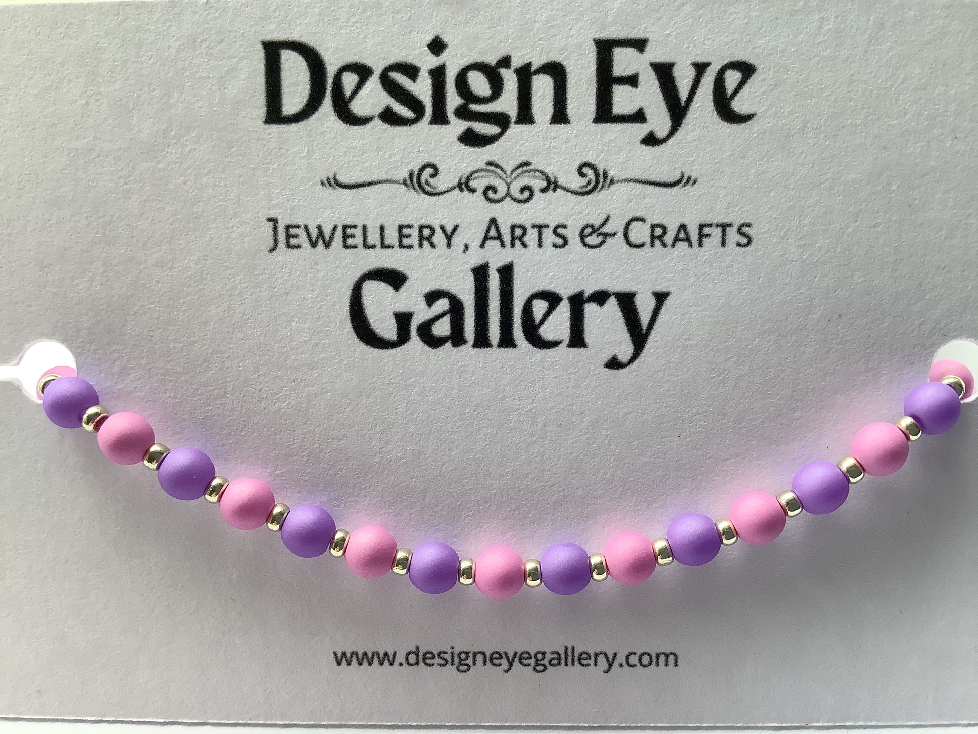 Lavender and Lilac Czech Glass Beads Bracelet - design-eye-gallery