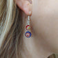 Red and Blue Millefiori Beaded Earrings