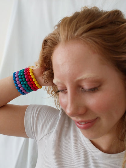 Yellow Unisex Clay Bead Bracelet - design-eye-gallery