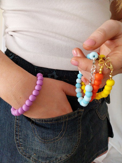 Heart Clasp Lilac Clay Bead Bracelet - design-eye-gallery