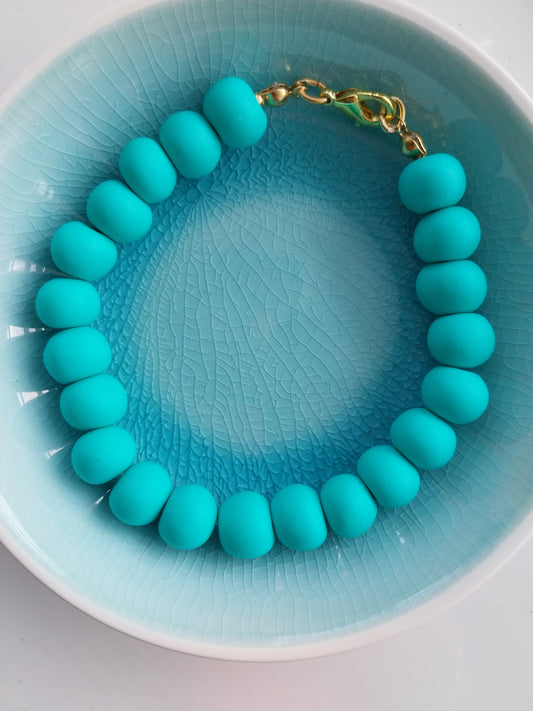 Turquoise Clay Bead Bracelet