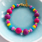 Colourful clay bead bracelet
