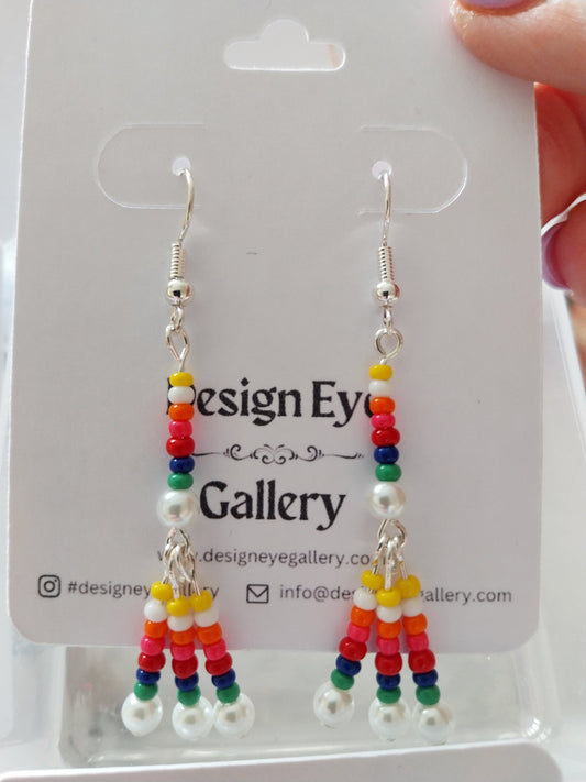 Bright and Colourful Bead Earrings