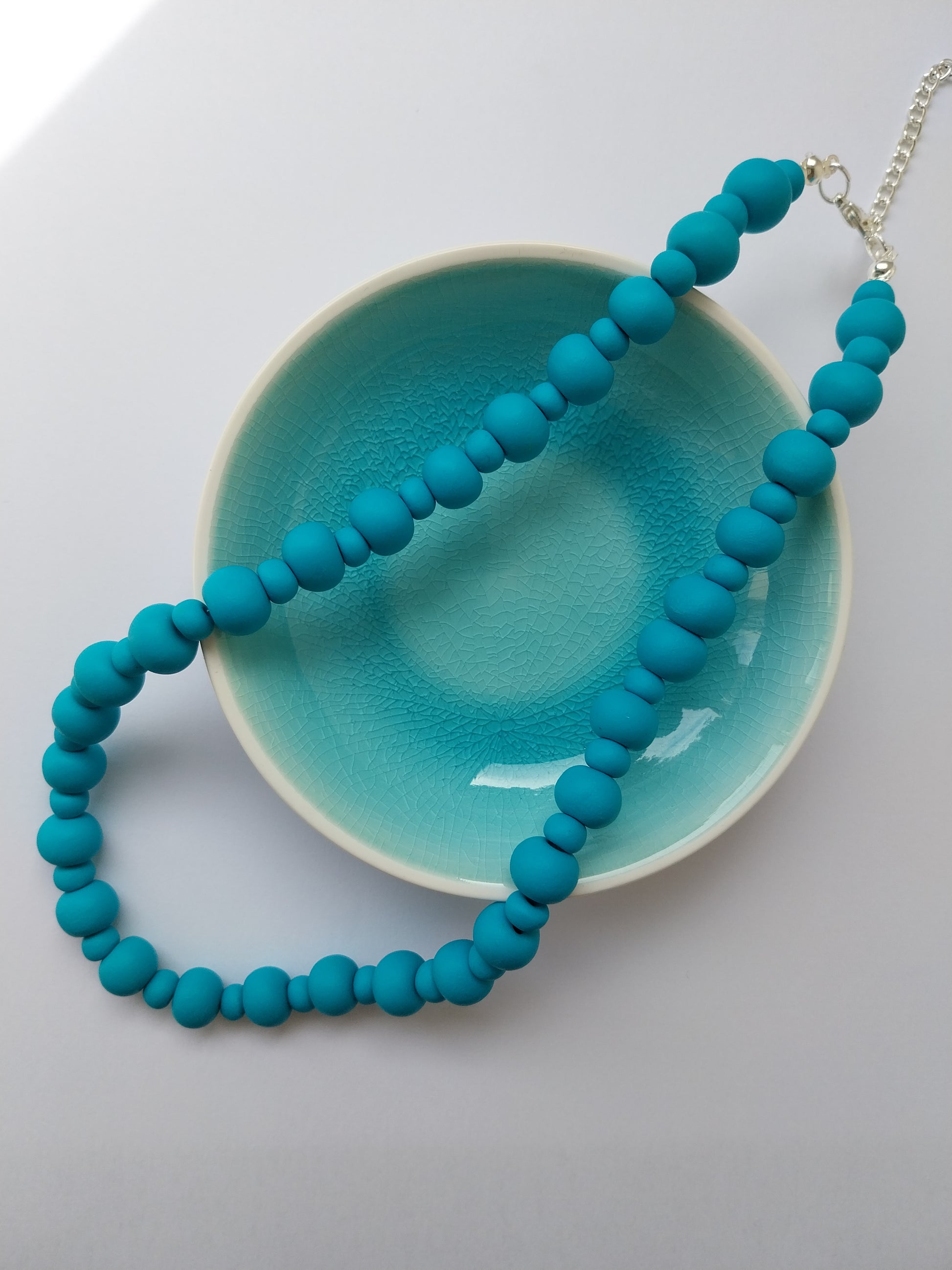 Turquoise Clay Bead Necklace - design-eye-gallery