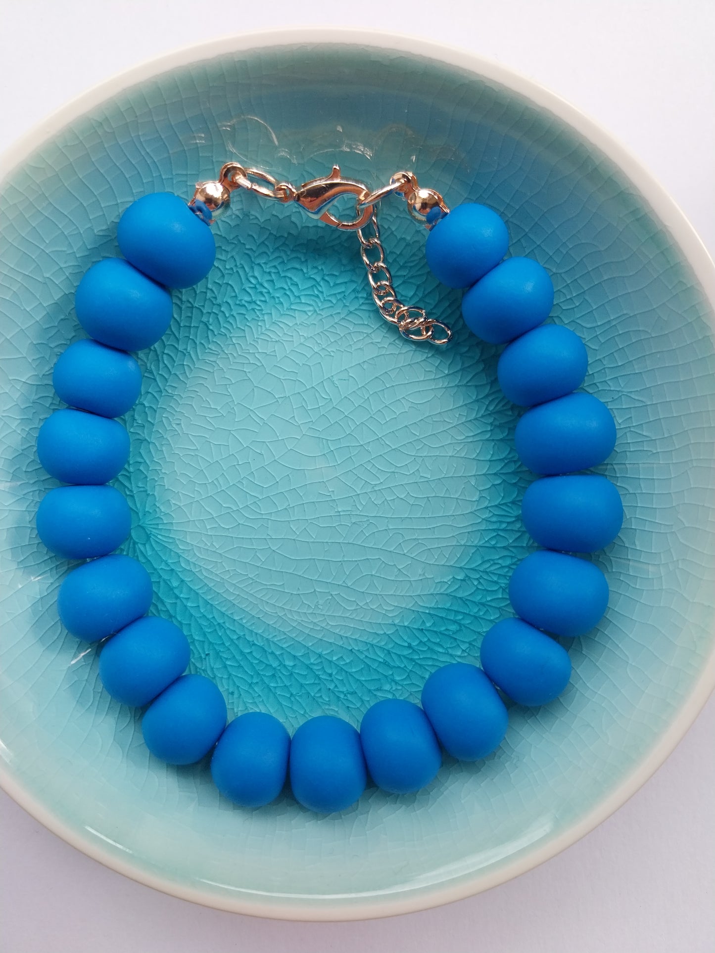 True Blue Clay Bead Bracelet