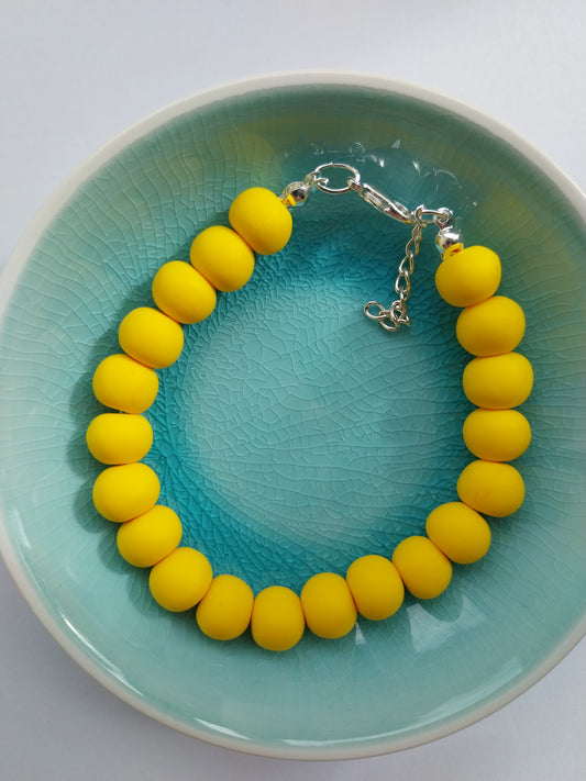 Yellow Clay Bead Bracelet