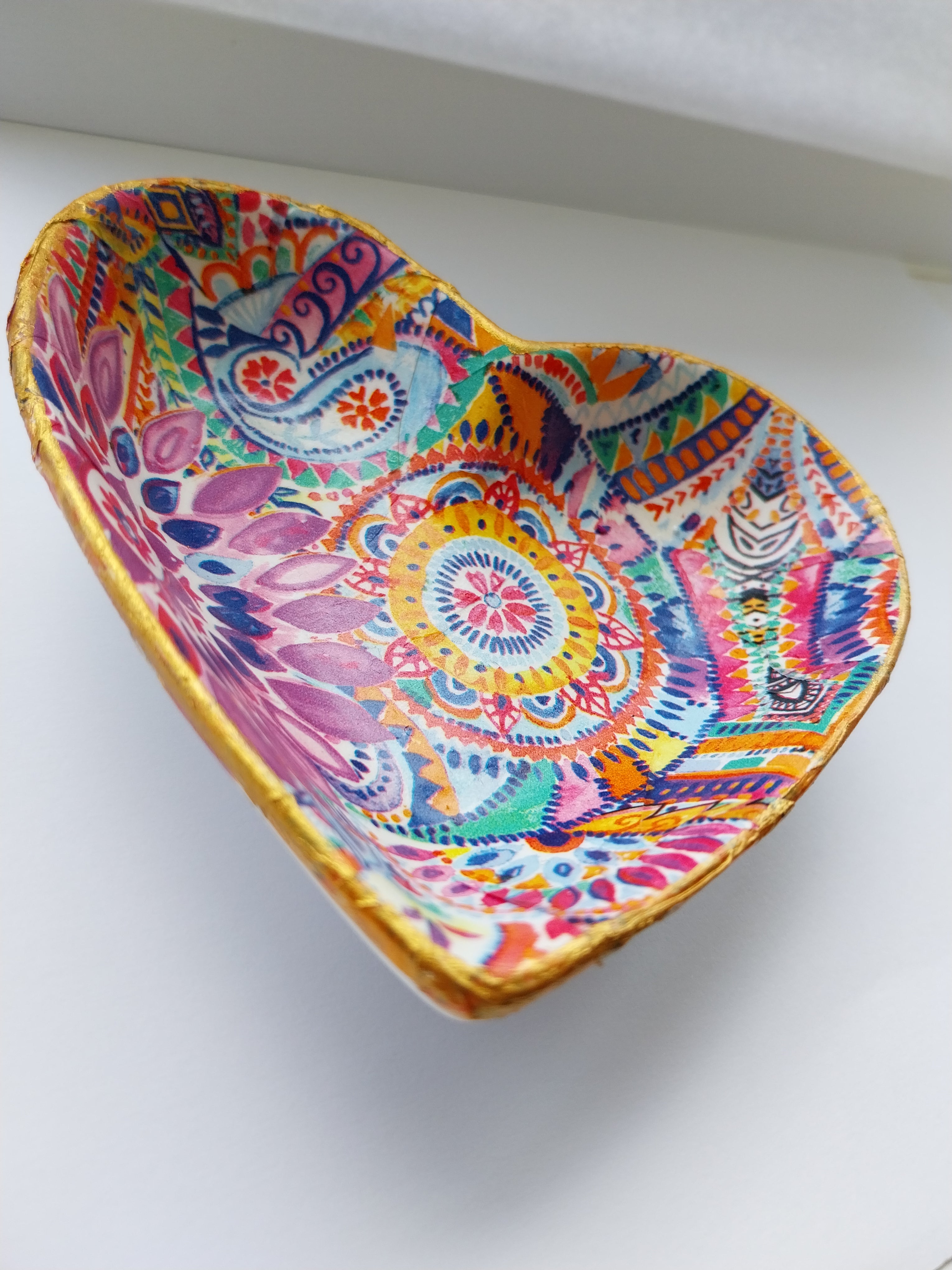 Ring dish, heart, leopard, shops bed side dish, resin, hand painted, original