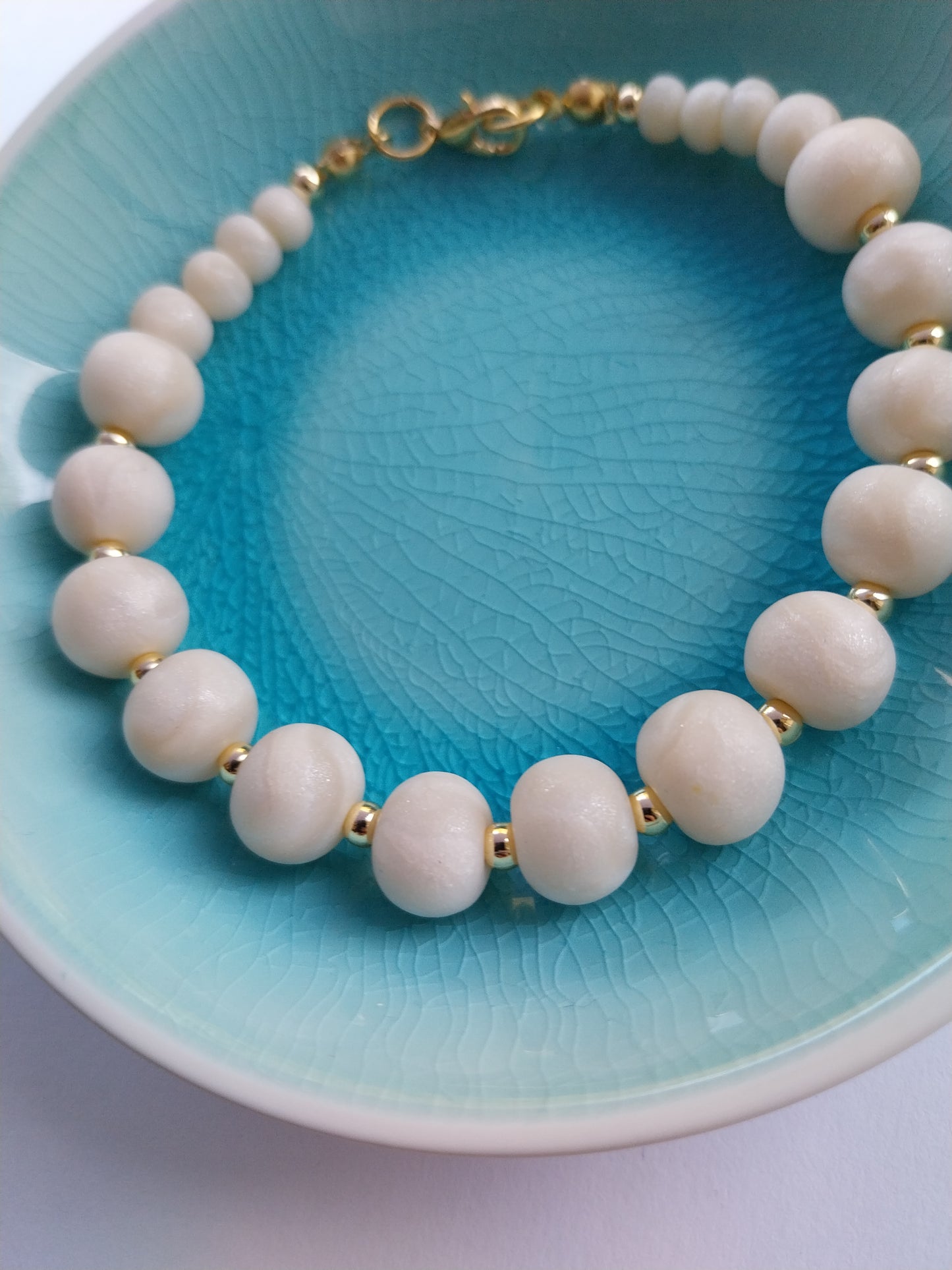 Mother of Pearl Clay Bead Bracelet