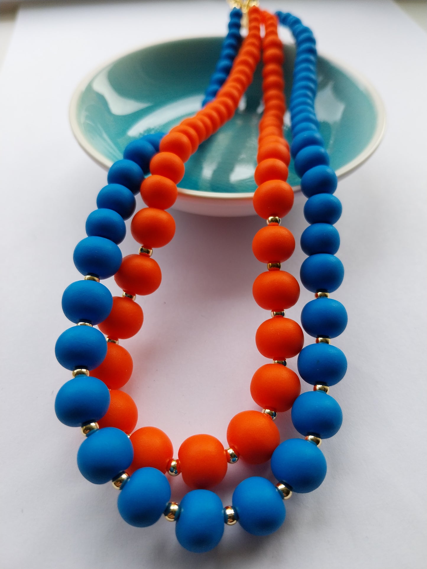 Orange Clay Bead Necklace