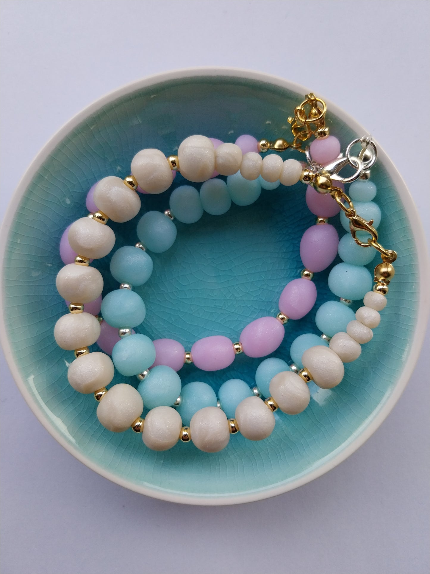 Mother of Pearl Clay Bead Bracelet - design-eye-gallery